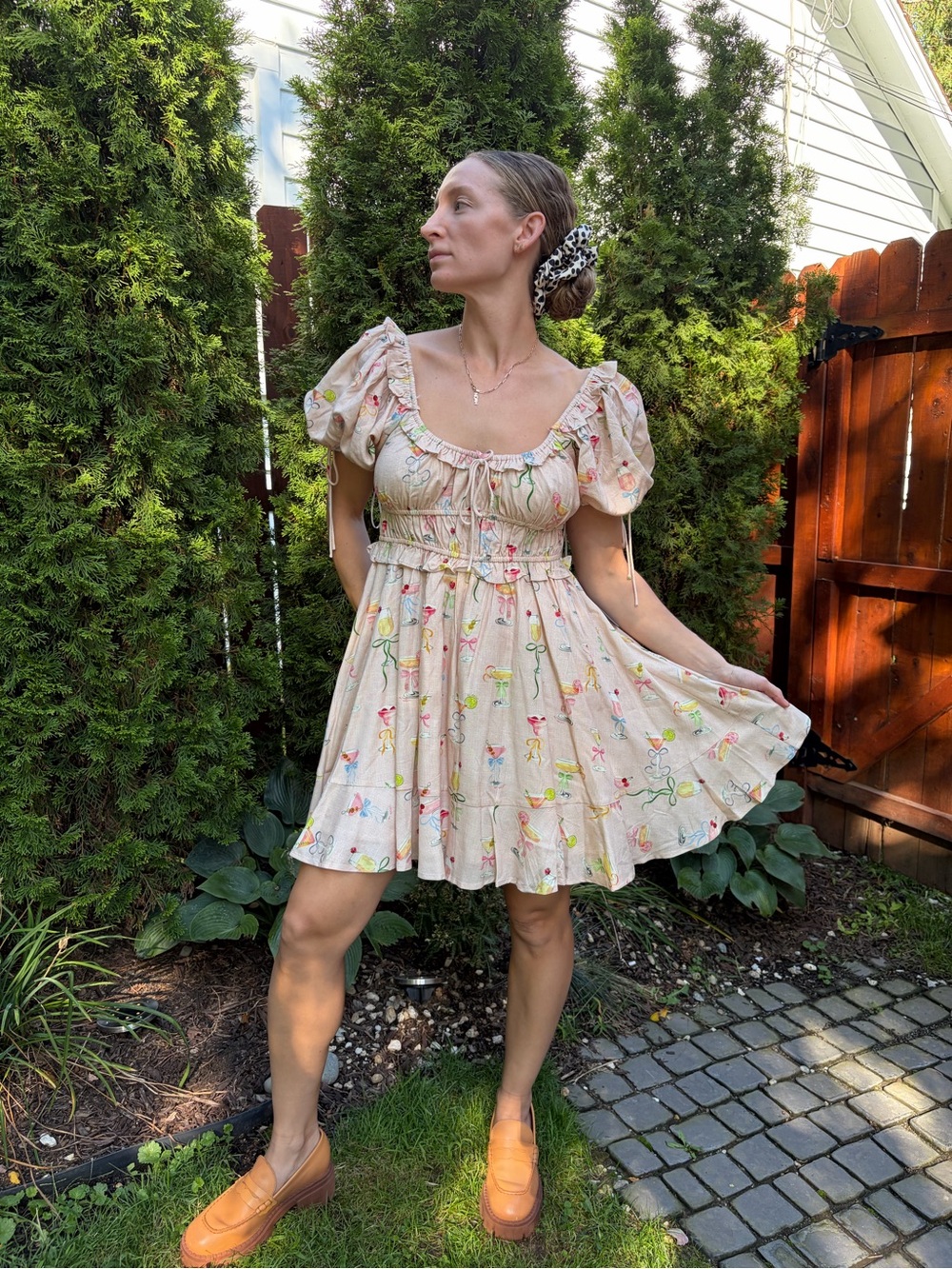 En Saison Cream Mini Dress with Floral Print